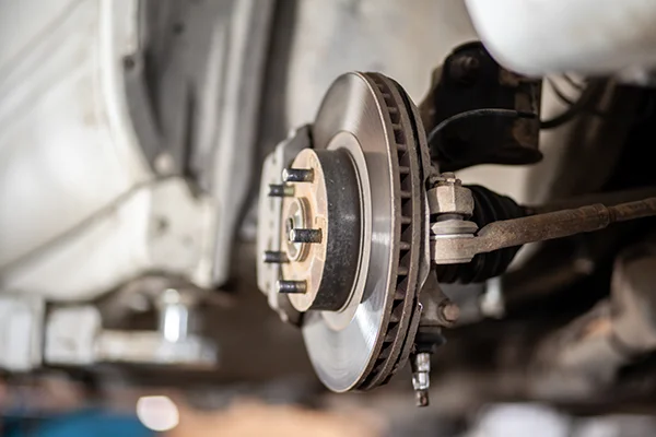 Close-up of brake assembly