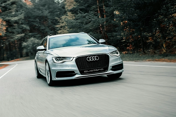 silver Audi sedan