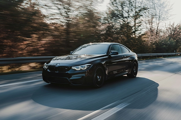 black BMW sedan