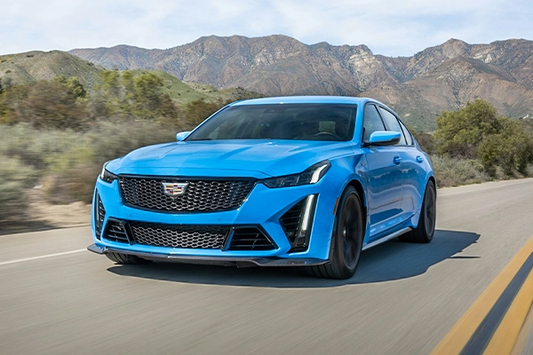blue Cadillac sedan