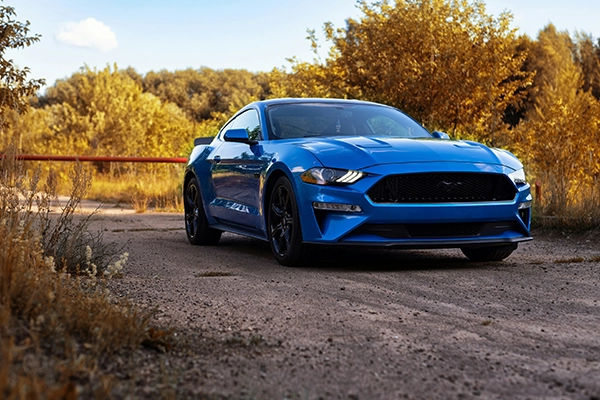 blue Ford Mustang